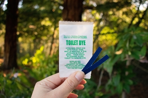 A packet of toilet dye strips